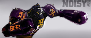 Purple yellow robot asian writing - asian free wallpaper