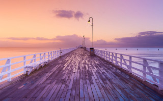 Pier light pole ocean background - a pier free wallpaper