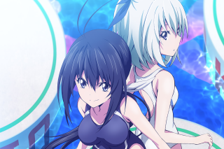Anime girls sitting wall clock - a wall free wallpaper