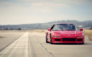 Red sports car desert road 6 - redshift free wallpaper