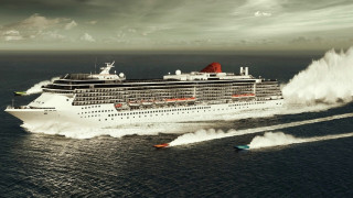 Cruise ship water boat behind - a large cruise ship free wallpaper
