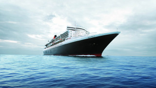 Cruise ship ocean cloudy day 4 - a large cruise ship sailing in the ocean free wallpaper