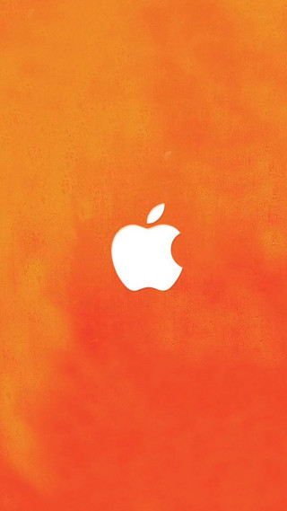 Orange background apple logo side - an orange background free wallpaper