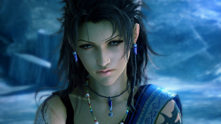 Woman long hair necklace blue 7 - andor basch free wallpaper