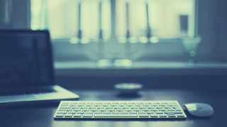 Keyboard desk laptop mouse abstract - a wooden desk next free wallpaper