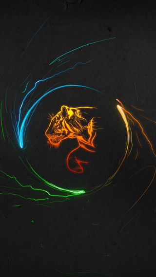 Colorful lizard light streaks black - generative art free wallpaper