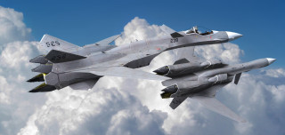 Fighter jet flying clouds blue 2 - the cloud free wallpaper