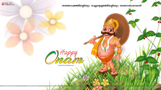 Cartoon man umbrella grass flowers - flowery free wallpaper