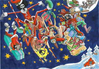 People snow presents gifts santa - eiichiro oda free wallpaper