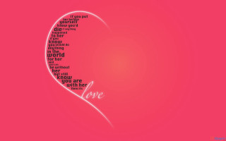 Pink background heart word center 2 - a word free wallpaper