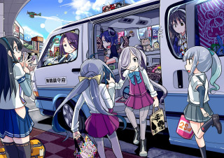 Girls van stuffed animals roof - a van free wallpaper