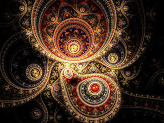 Colorful intricate design black background - a light bulb free wallpaper