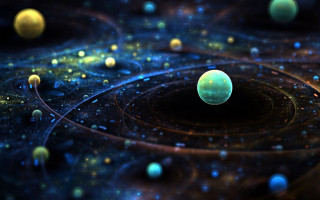 Planets spiral star black hole - a star in the middle of the image free wallpaper