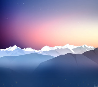 Mountain range pink sky stars - mountain free wallpaper