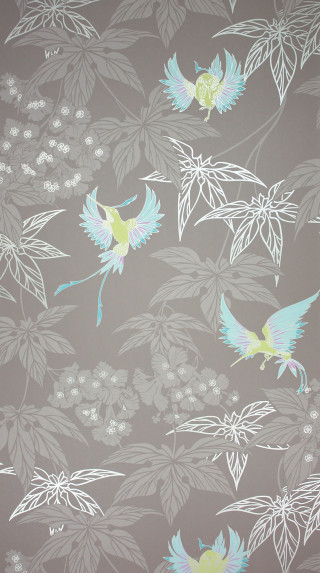 Bird flowers wall pattern decoration - a flower pattern free wallpaper