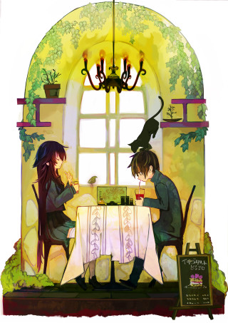 Couple table cat window sill - the window sill free wallpaper