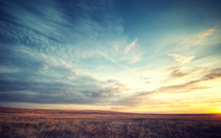 Field sunset clouds sky background 2 - a sky free wallpaper