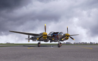 Small airplane runway cloudy sky - under free wallpaper