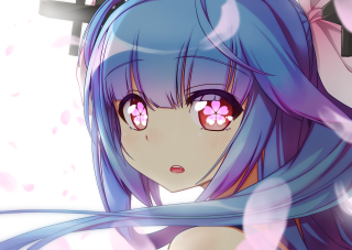 Girl blue hair pink eyes - pink eye free wallpaper