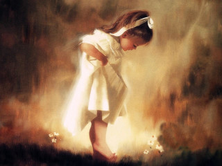 Little girl white dress flower - a little girl free wallpaper
