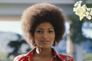 Woman afro flower hair red - black arts movement free wallpaper