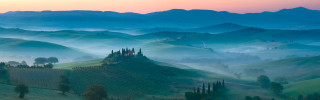 Scenic mountain range castle sunset - scenic free wallpaper