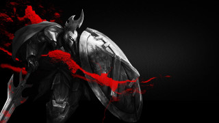 Black red knight sword armor - back free wallpaper