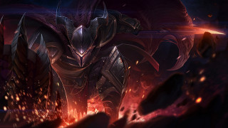 Demonic creature sword fire background - its mouth free wallpaper