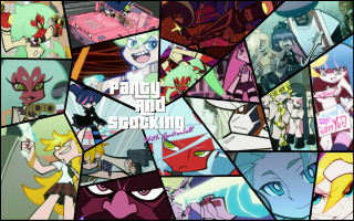 Cartoon collage pandagy stocking characters - a collage free wallpaper