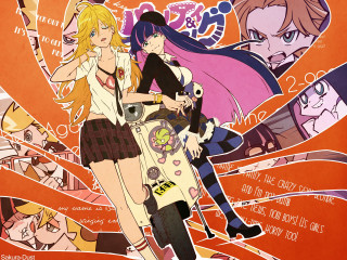 Anime characters orange pink red - a background free wallpaper