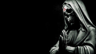 Skeleton hood cross face black - a. b. jackson free wallpaper