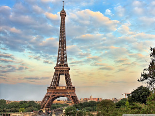 Tall tower sky clouds paris - tall free wallpaper