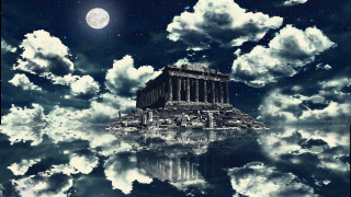 Large building lake cloudy sky 3 - apelle free wallpaper