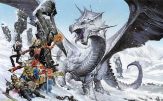 People dragon snowy hill mountain - a horse free wallpaper