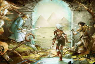 People forest horse man sword - a sword and a woman free wallpaper