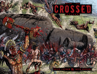 People cross blood painting artwork - their body free wallpaper