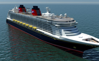 Cruise ship ocean red yellow - disney free wallpaper