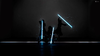 Dancing people lights dark background - a blue light free wallpaper