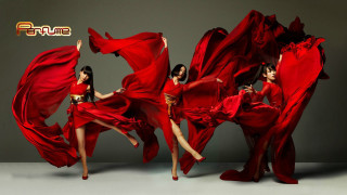 Women red dresses dancing fabric - red dress free wallpaper