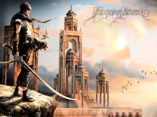 Man sword cliff castle birds - a cliff free wallpaper