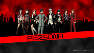 Anime characters red background persona - a group of anime characters free wallpaper