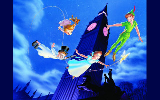 Cartoon man woman flying castle - arthur pan free wallpaper