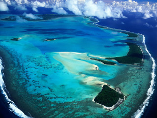 Tropical island aerial view blue - an aerial view free wallpaper