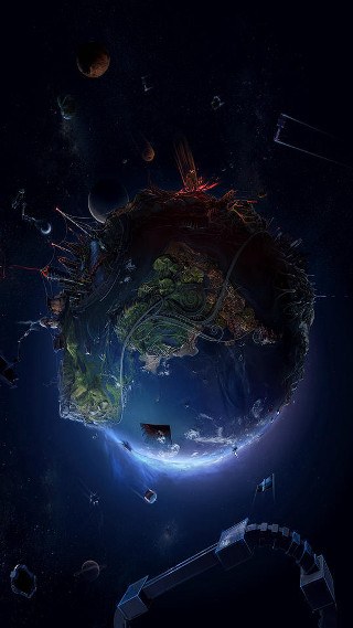 Space station earth moon planets - league of legends concept art free wallpaper