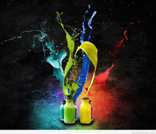 Colorful vases liquid pouring black - vivid free wallpaper