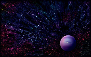 Purple blue ball black space - ball free wallpaper