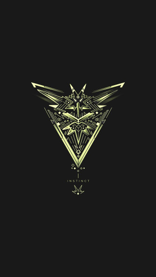 Black background gold triangle bird 2 - vector art free wallpaper