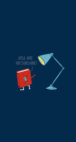 Cartoon character reading book lamp - incoherent free wallpaper