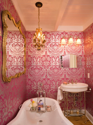 Bathroom tub sink corner gold - framed free wallpaper
