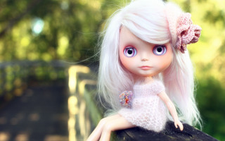 Doll white hair pink dress 2 - a pink dress free wallpaper